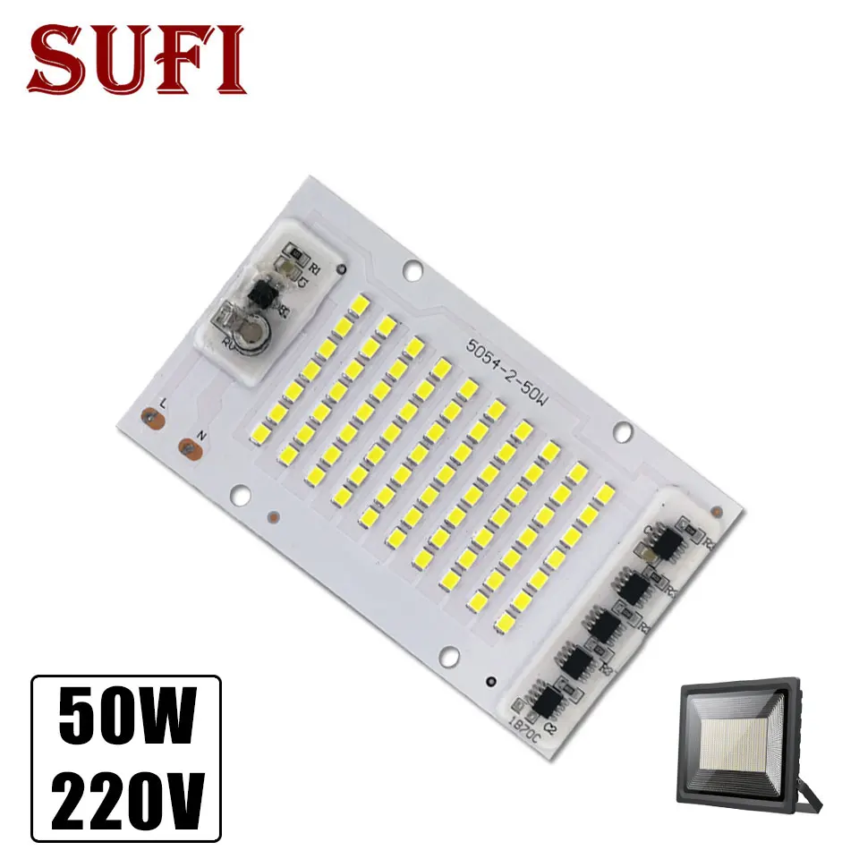 20W 30W 50W 100W High Power COB LED Bulbs Chip Lamp Integrated Smart IC Driver AC220V Light Source For Outdoor FloodLight