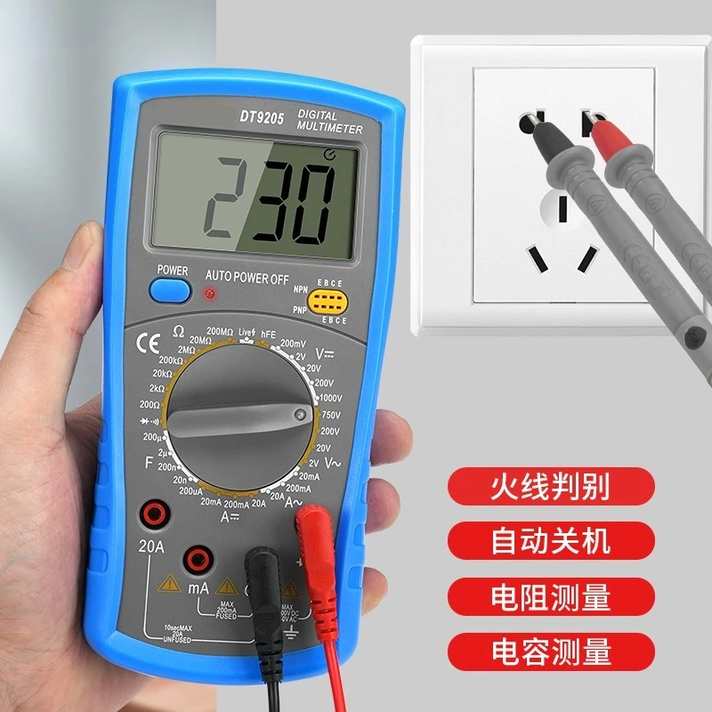 Digital Multimeter For Electrician DT9205 Voltage Current Detector