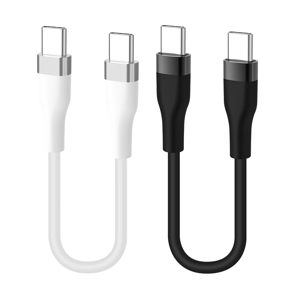 Cavo corto da USB C a USB C, cavo di ricarica portatile di tipo C Cavo di ricarica rapido in silicone liquido per iPhone 17/16, Samsung Galaxy S21