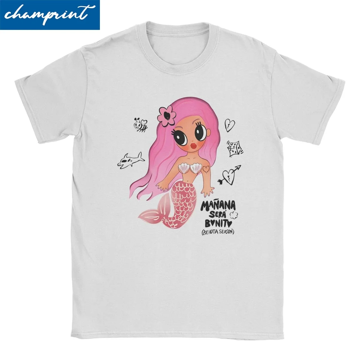 Футболка Karol G Sirena для мужчин и женщин, крутая футболка из 100% хлопка с круглым вырезом в стиле хип-хоп, футболки с коротким рукавом и принтом