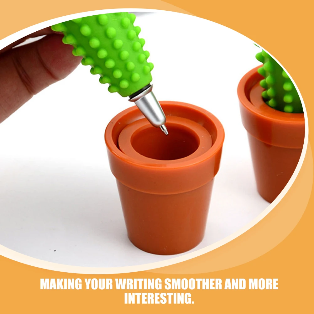 

5pcs Cactus Bonsai Shape Ballpoint Pens Fine Tip Smooth Writing Portable For Office School Stationery Gift Writing Supplies