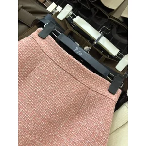 Mini -Tweedrock, feste Farbe, koreanischer Stil, lässig, gekräuselt, für den Herbst kostenlosen Download 8 Hauptverkäufe Tweed -Röcke - №5