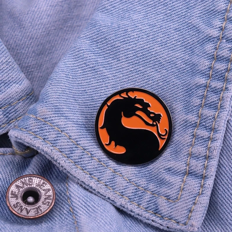 Dragon Ball Mortal Kombat Logo Enamel Pin Cute Dragon Metal Cartoon Brooch Backpack Hat Bag Collar Lapel Badges