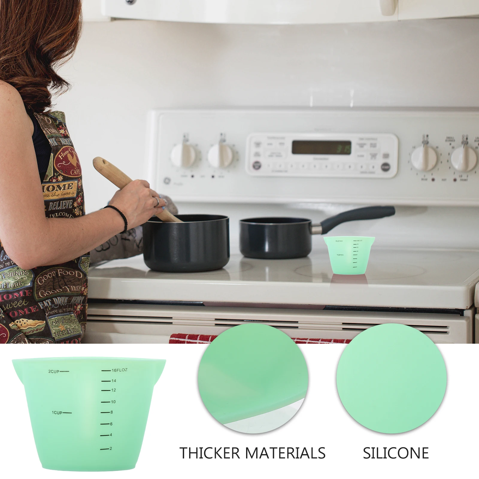1 قطعة 500 مللي كوب قياس مع مقياس واضح الإبداعية مزدوجة الفم المطبخ الخبز أداة سهلة لخبز الطبخ الاحتياجات #4
