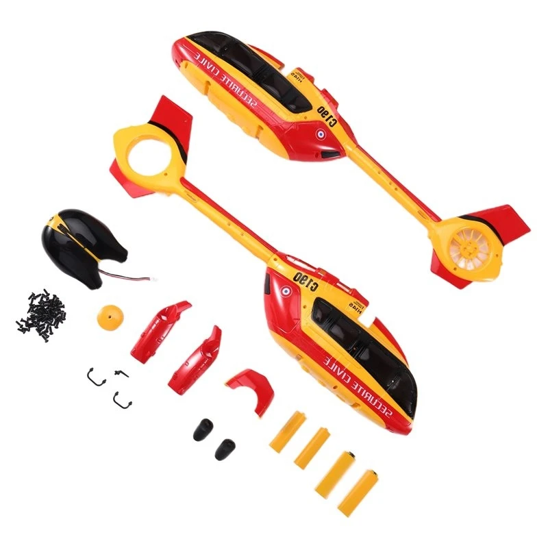 WOWFU-RC Toy Helicopter Upgrade C190 Casing Assembly Kit For RC C190 RC Toy Helicopter Parts Yellow