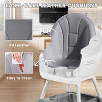Baby High Chair, Portable Baby Dining Chairs Eat & Play Convertible High Chair with Double-Layer Dinner Plate and Toy Rack 5