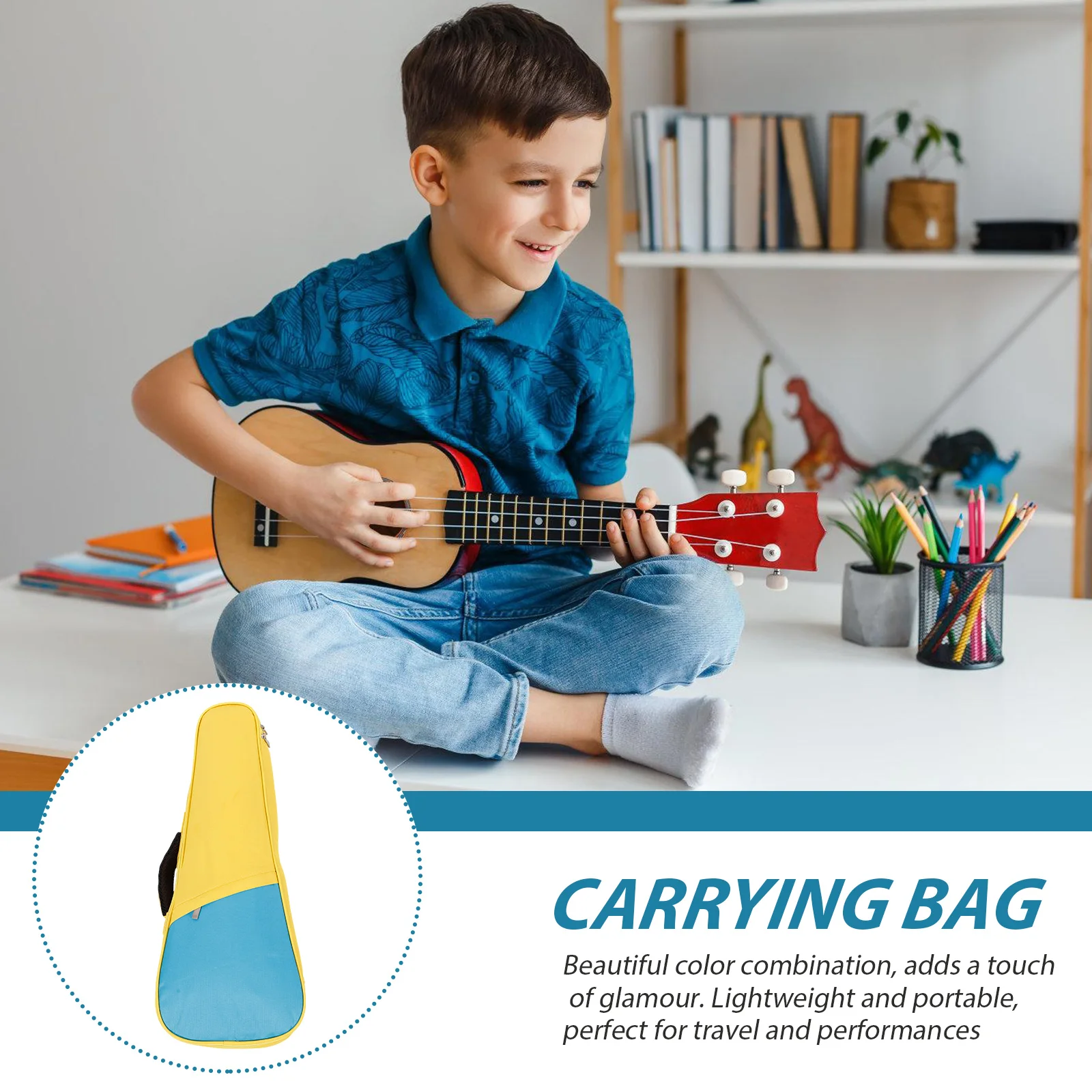 

Stylish 23/24-Inch Ukulele Bag Small Guitar Carry Case Lightweight Portable With Cotton Lining Accessory Pocket For Travel