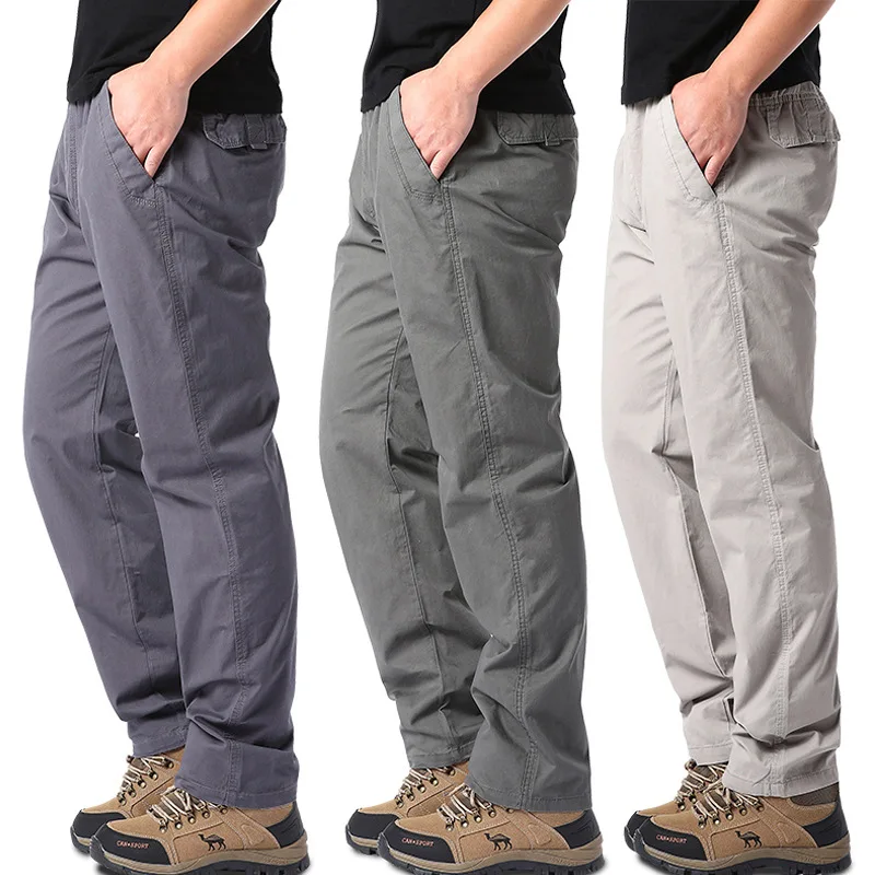 

Mens Spring Autumn Thin Casual Pants Mens Loose Solid Large Size Cargo Pants Ootdoor Hiking Mountaineering Tactical Trousers 6XL