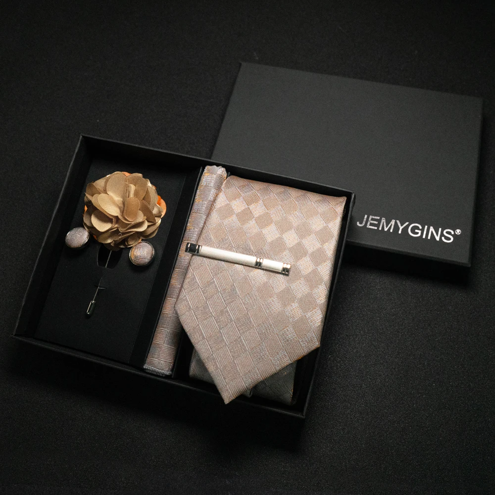 Weinrote Herrenkrawatte, Paisley-Seidenkrawatte, Einstecktuch, Manschettenknöpfe, luxuriöses Geschenkbox-Set, Hochzeitskrawatte, Accessoires, Krawatte für Herren – Detail 29
