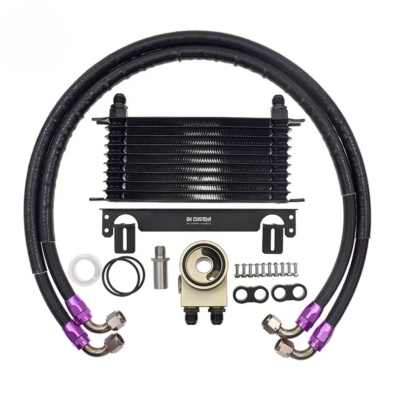 

For BRZ GT86 Engine Oil Cooler Aluminum Thermostat AN10 Oil Cooler Kit