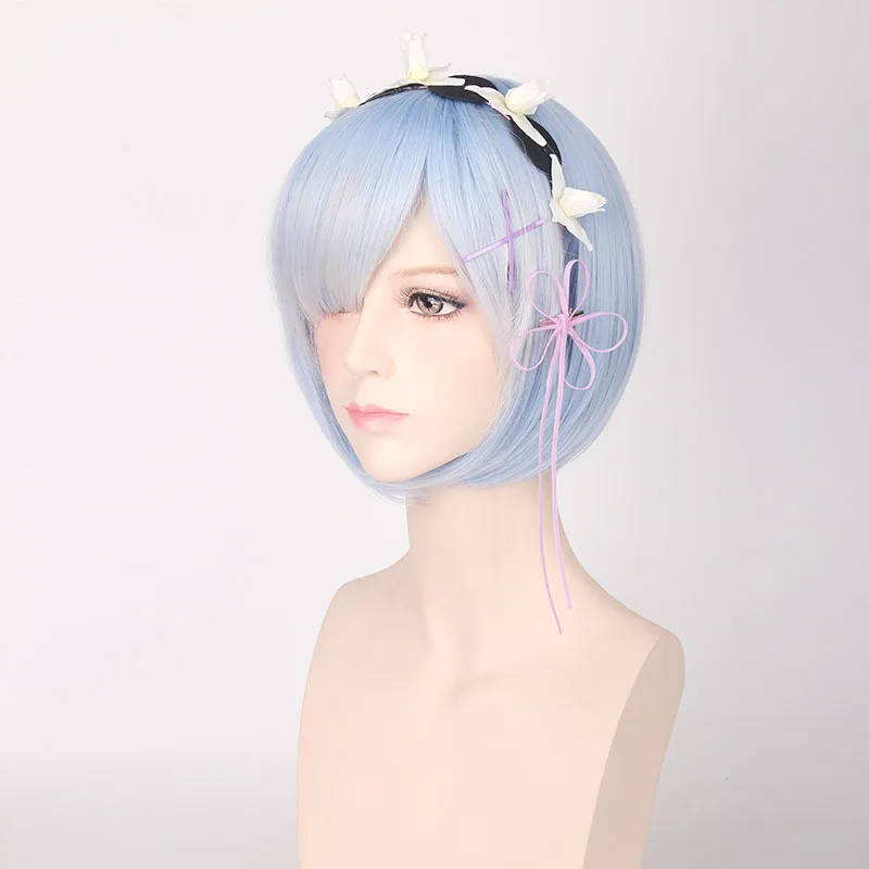 Starting from Scratch in Another World, the Ram Rem Cosplay Wig Simulates the Scalp Synthetic Fiber Wig - view 2