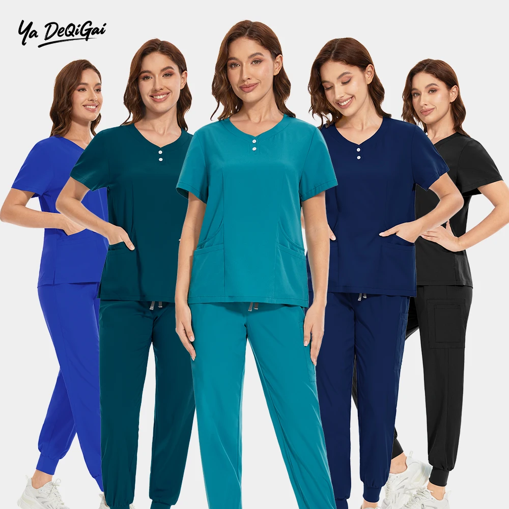 

Wholesale Doctor Nurse Scrub Set Medical Uniforms Women Jogger Set Hospital Accessories Operating Room Surgical Uniform Workwear