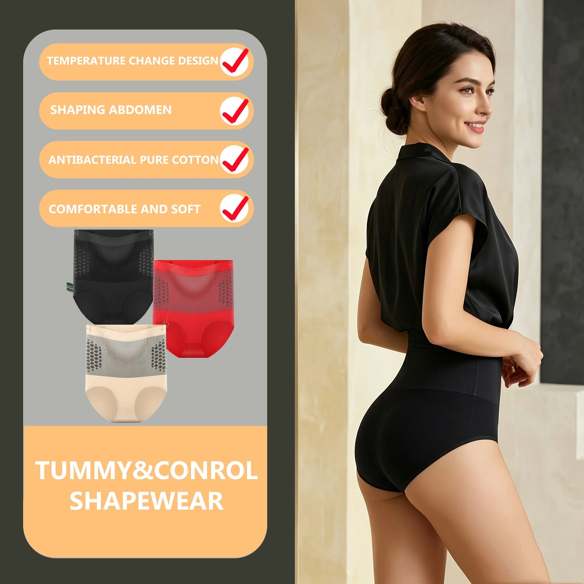 Abdomen Shaping Warm Pants Tummy Control Butt Lift Breathable Waist Shaper Slim Shapewear High Waist Compression Shapewear Pants