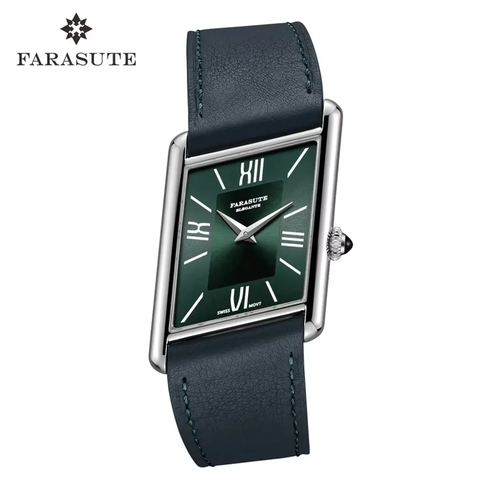 FARASUTE Luxury Square Sports Men's Watch Swiss Movement Waterproof Top Sapphire Glass Stainless Steel Quartz Men's Watch Reloj
