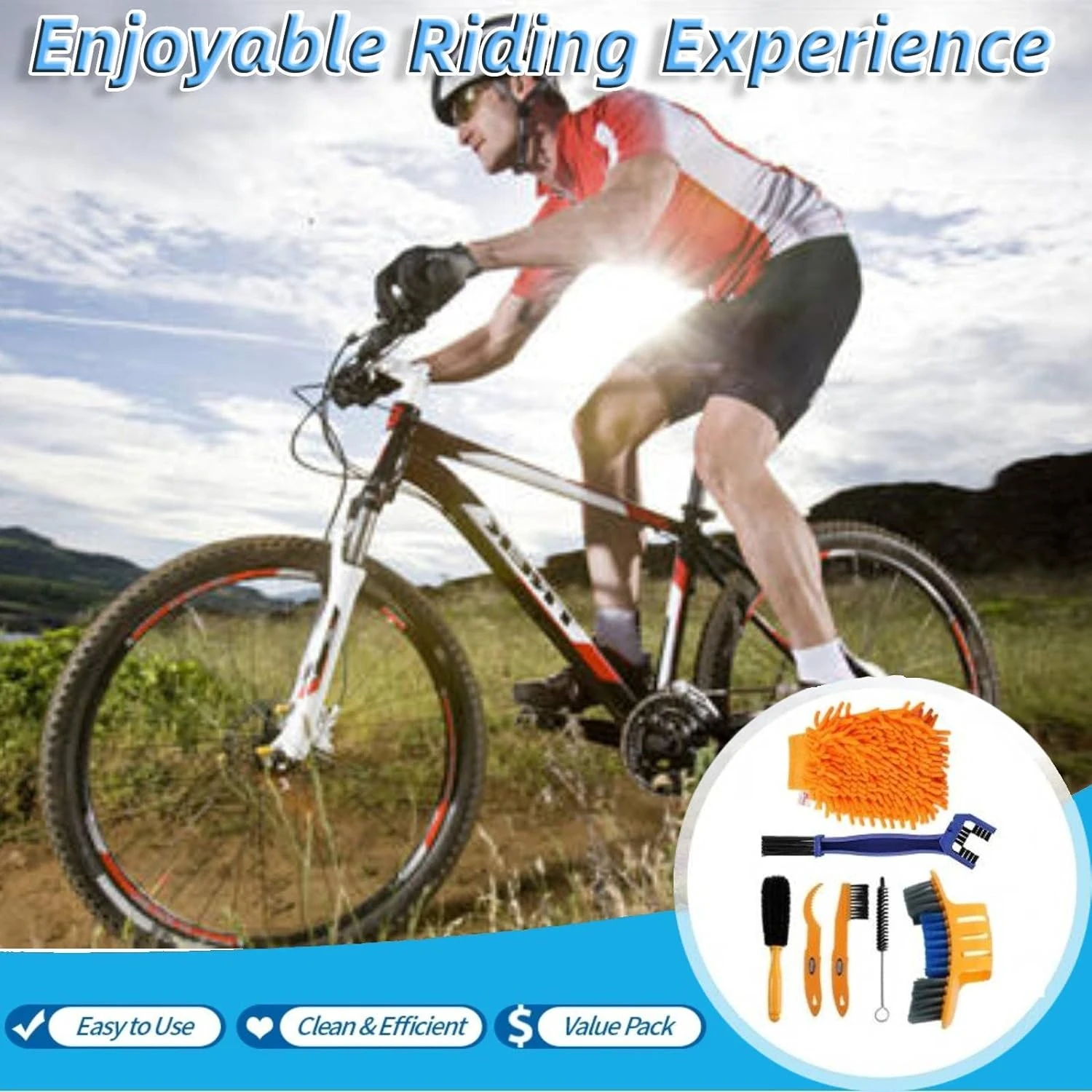 Enhance Your Bike Care Routine with Premium High-Quality Essential Bike Cleaning Brush Kit - Elevate Your Cycling Adventures and