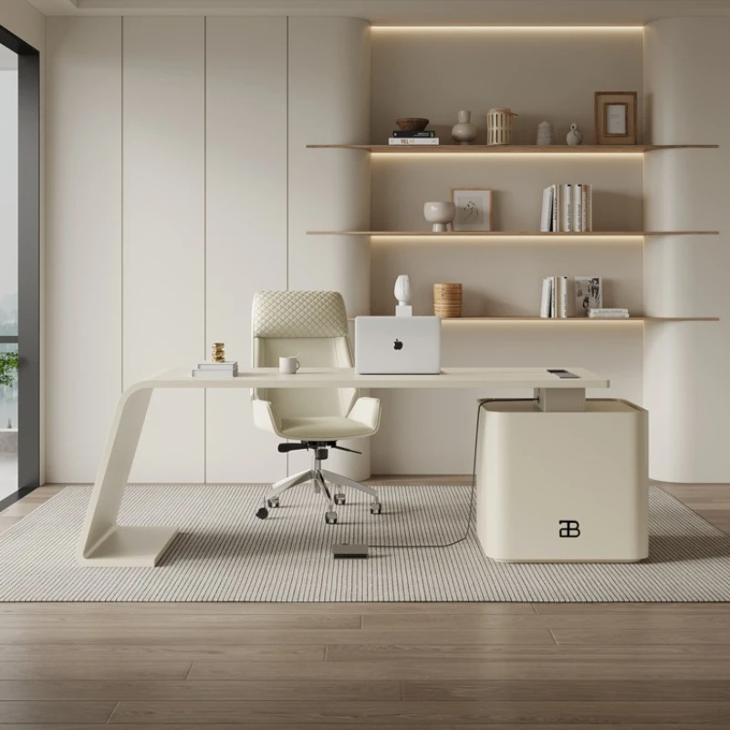 

Cream-style Living Room Office Desks Long Workbench Home Study Office Desks Light Luxury Solid Wood Furniture Escritorio JT40O