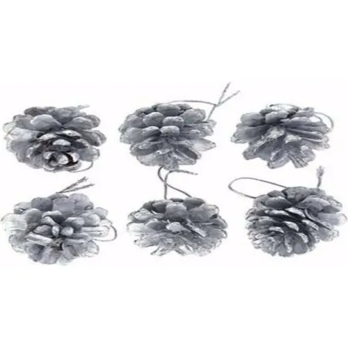 Whitetech ornamento natalizio cono Color argento 4 cm