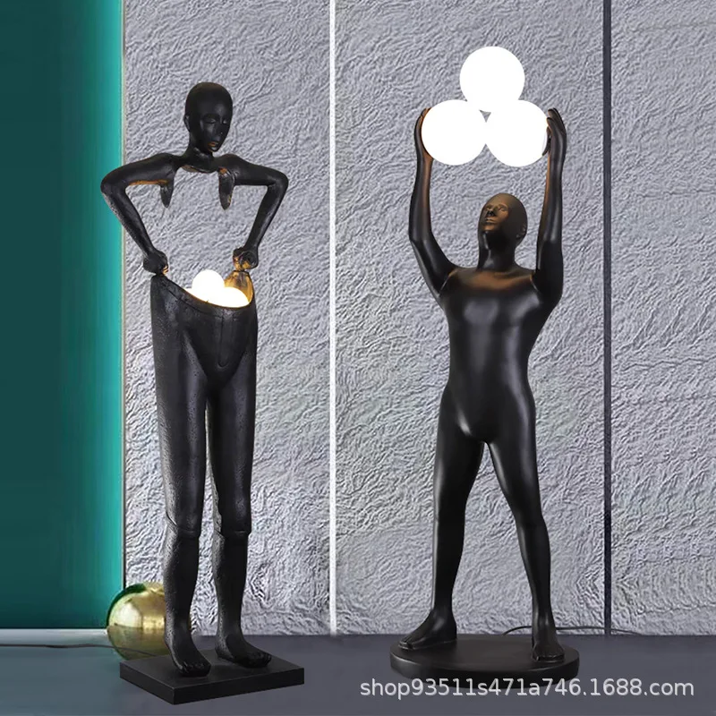Creative glass fiber reinforced plastic sculpture modern duplex building villa sales office hotel lobby figure installation