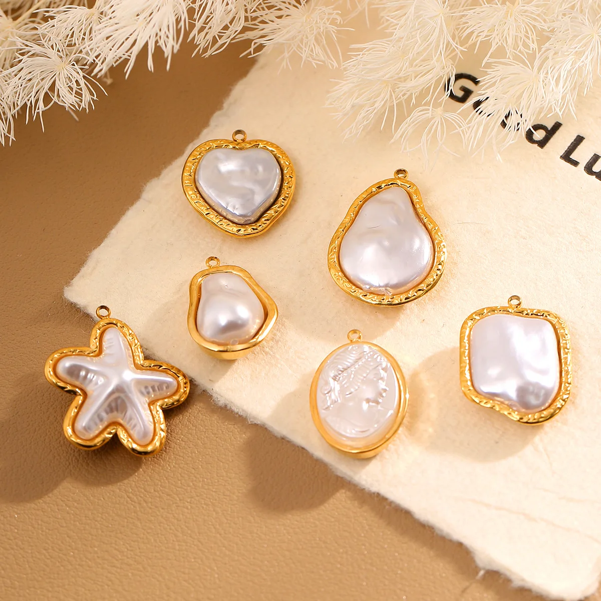 

Baroque Pearl Charms, 18K Gold Plated Irregular Pearl Pendants in Heart/Star/Teardrop Shapes