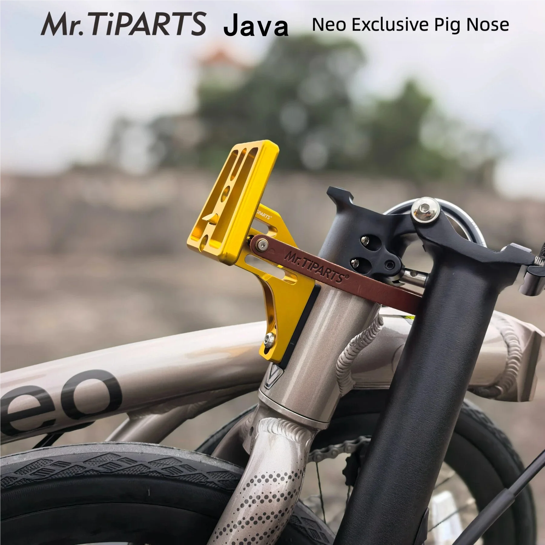 

For Java Neo Triple Folding Bicycle Specialized Pig Nose Holder Aluminum Alloy Pig Nose Adapter Bike Front Bag Rack Base Adapter