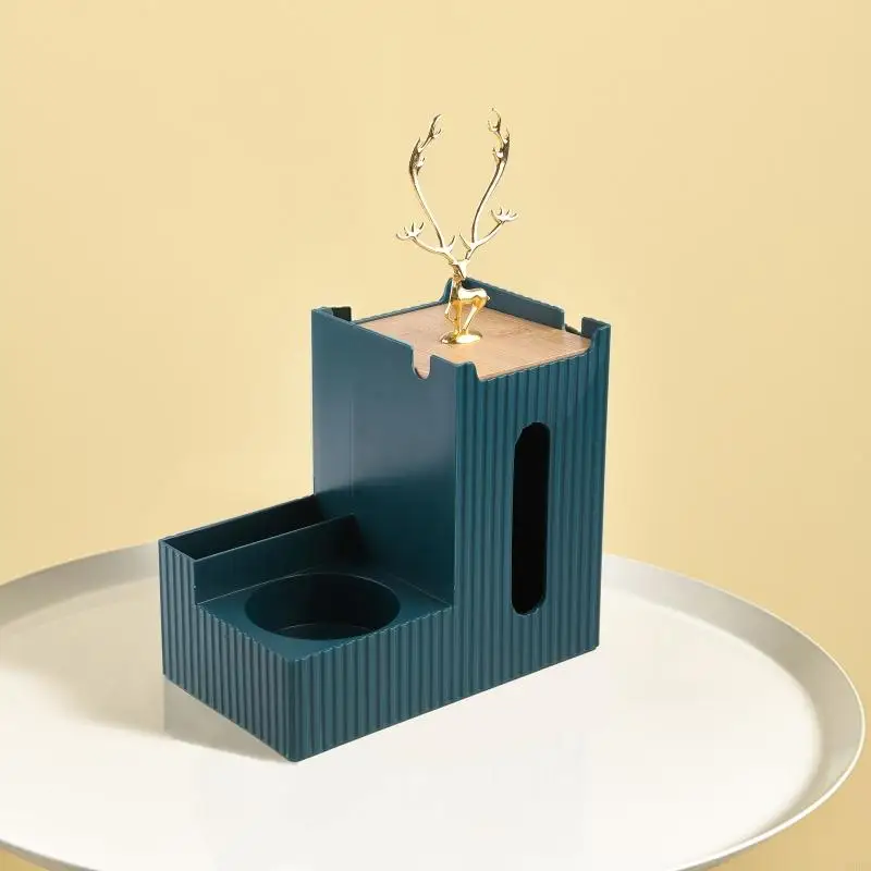 

A3PA Luxury Multifunction Tissue Box Cover Elk Antlers Jewelry Holder Remote Control Cosmetics Desktop for Bedroom
