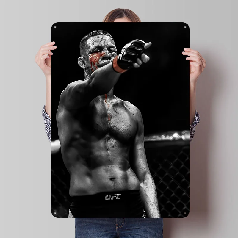 Nate Diaz Poster Sports Vintage Wall Art Metal Sign Decoration At Home Decorations Customized Tin Plaque for Man Cave Decor Room