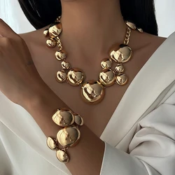 Ingemark Hip Hop Punk Semicircle Chain Necklace Bracelet for Women 2025 Trend Classic Metal Link Grunge Jewelry Steampunk Men