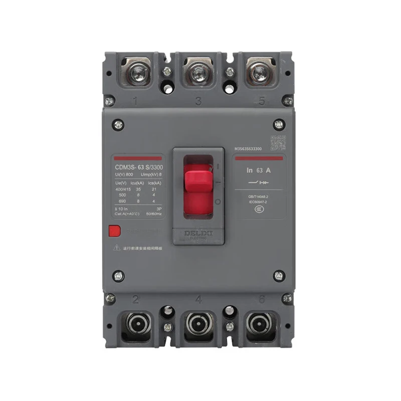 MCCB CDM3S Molded Rated Voltage up to 690V Protect Overload Short-circuit Undervoltage Used in Building Low Voltage Distribution