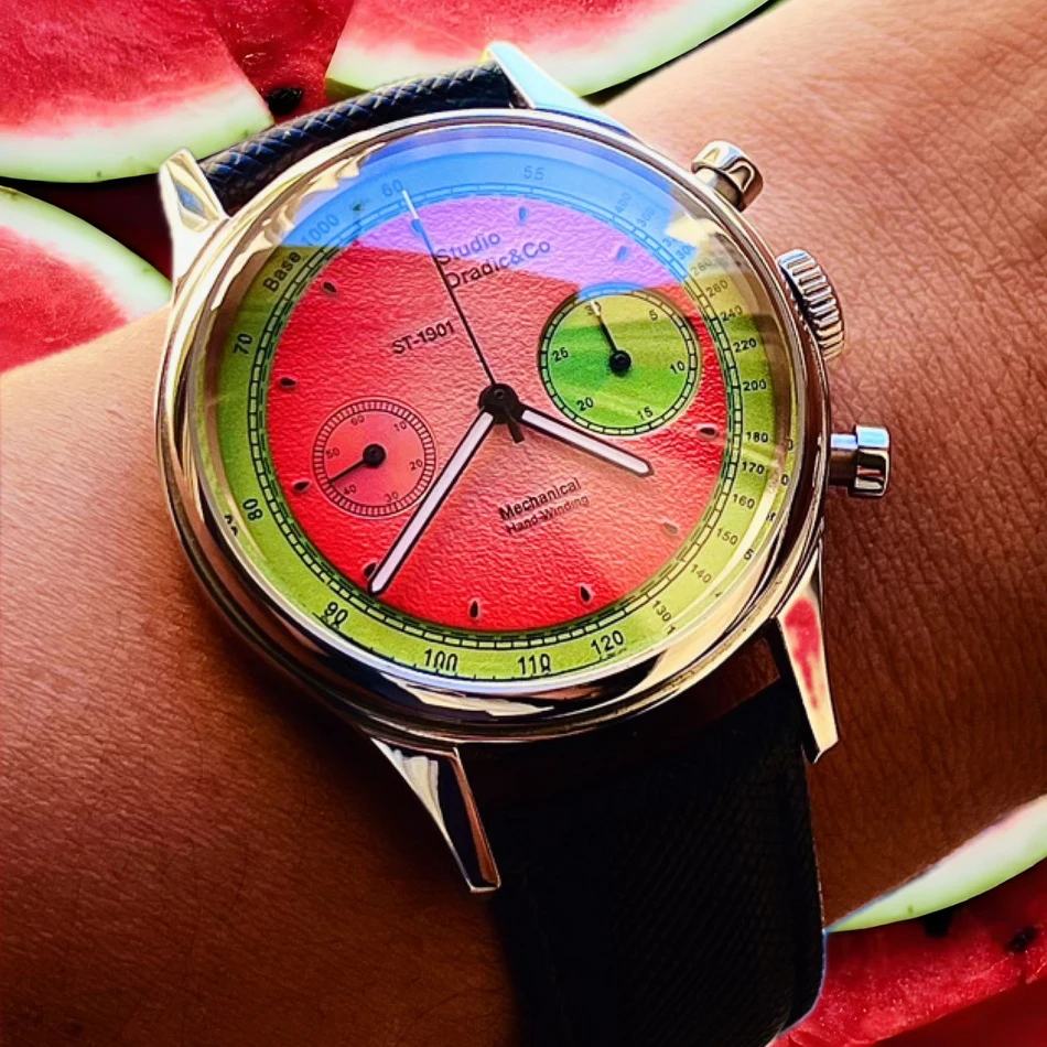 Gull Tron Herren-Chronographenuhr, 40 mm, mechanische Armbanduhr mit Handaufzug, ST1901, Saphir-Fruchtzifferblatt