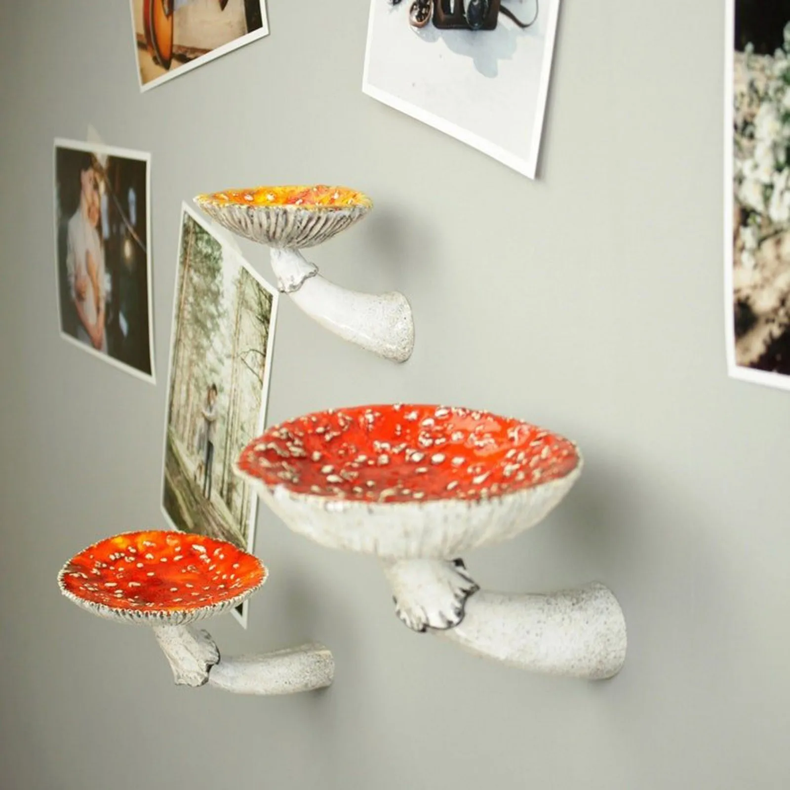 Mushroom Hanging Shelf Resin Floating Shelf Amanita Mushroom Shape Gift Wall Hanging Decorative Shelves repisas flotantes pared