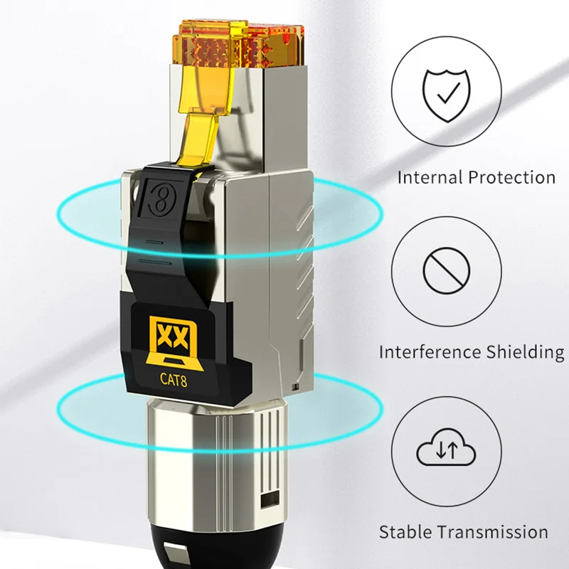WANJEED Cat 8 Ethernet Cable RJ45 2000MHz Network LAN Cord 40Gbps Shielded for Indoor Use with Router PC PS5 Modem Xbox - Cat6A
