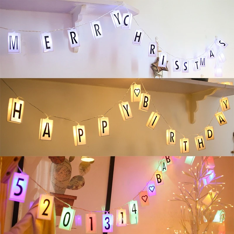 LED سلسلة ضوء سلسلة لعيد الميلاد الديكور ، إدراج بطاقة ، سلسلة ، رسالة ، لغز ، مضيئة ، عطلة
