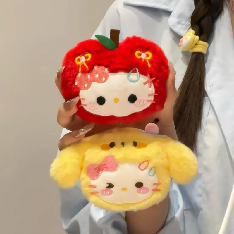 

Милый плюшевый брелок с яблочным пудингом и котенком, кавайный креативный рюкзак с фруктами, подвеска, мягкая кукла, украшения, аксессуары