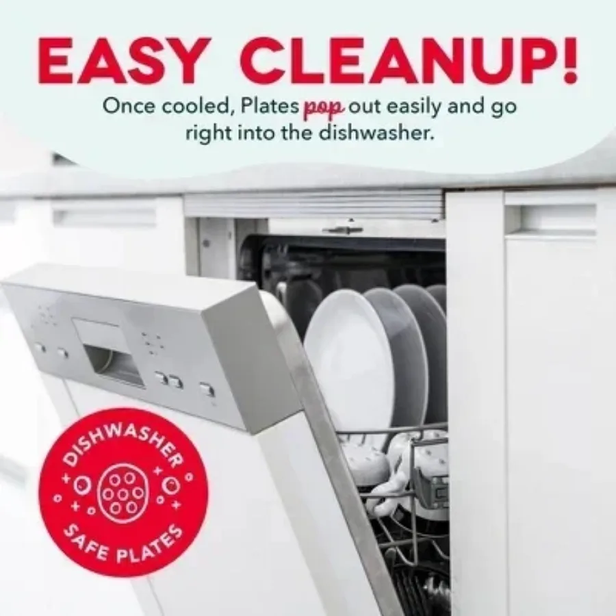 Treat Maker System with Waffle Bite, Mini Donut, & Mini Cupcake Plates Cream: Nonstick, 7 Cavities, 800W