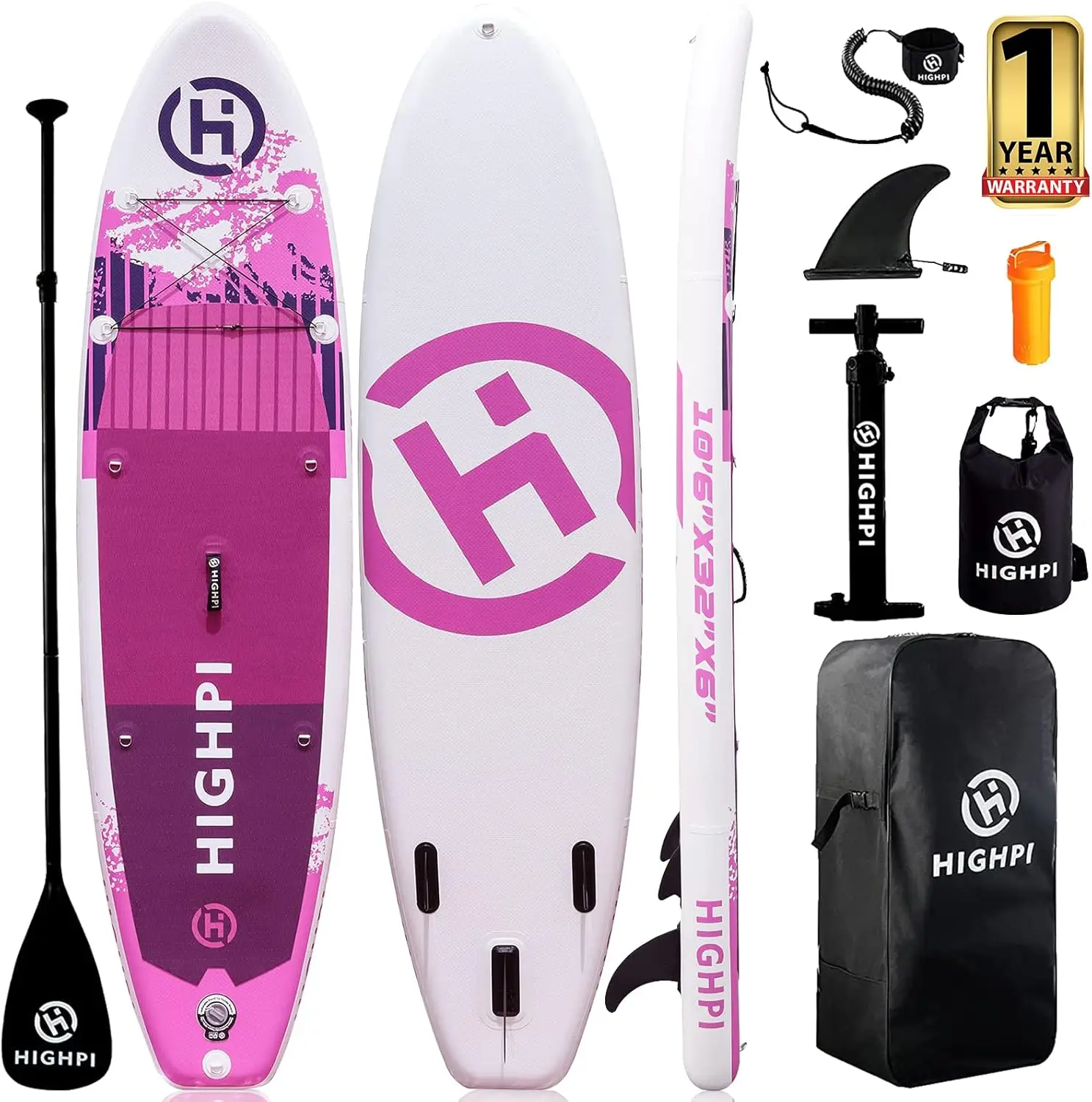 

Inflatable upright paddle board 10'6 ''/11 'accessories and backpack, wide stance, surfing control, anti slip deck