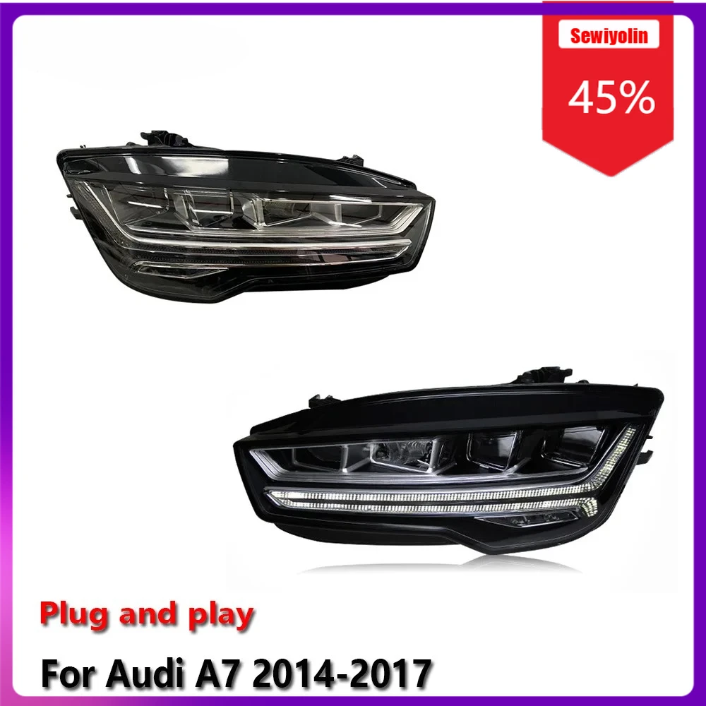

Sewiyolin Car LED Lamp Headlight Assemblies For Audi A7 2014-2017 Fog DRL Brake Turn Signal Lamp
