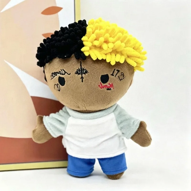 Xxxtentacion Yellow Black Hair Plush Doll Figure Stuffed Toys Cute Kids Boys Girls Christmas Gifts