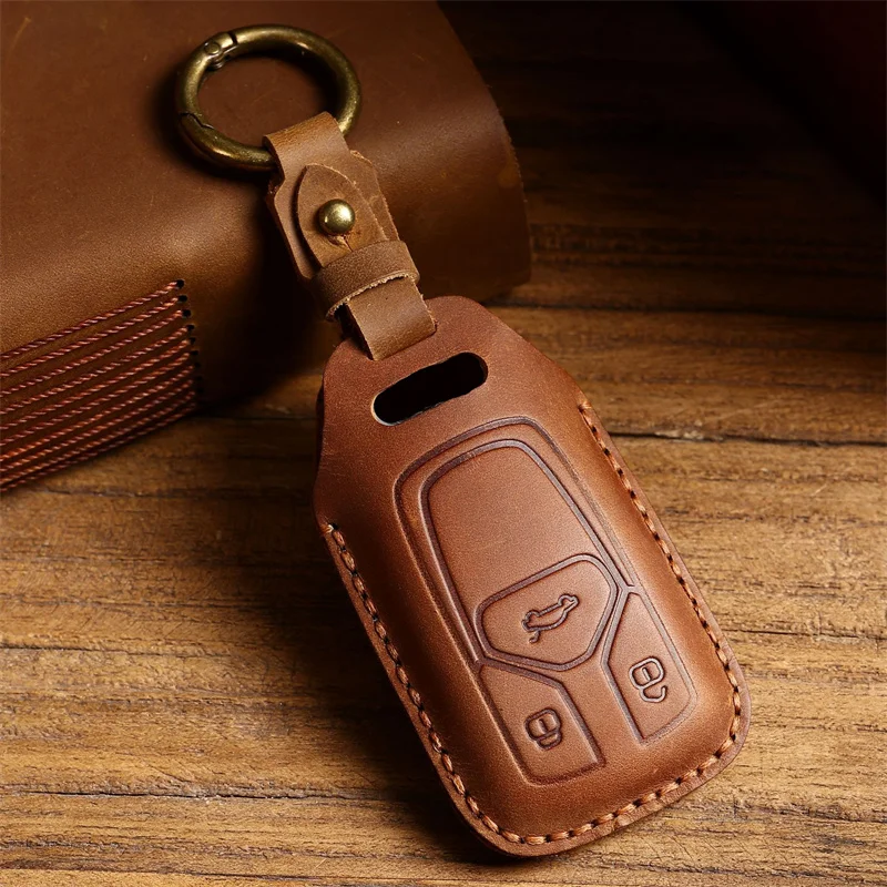 Car Key Case Cover Key Bag For Audi a1 a3 8v a4 b9 a5 a6 c7 q3 q5 q7 tt Holder Shell Auto Keychain Protect Set Accessories