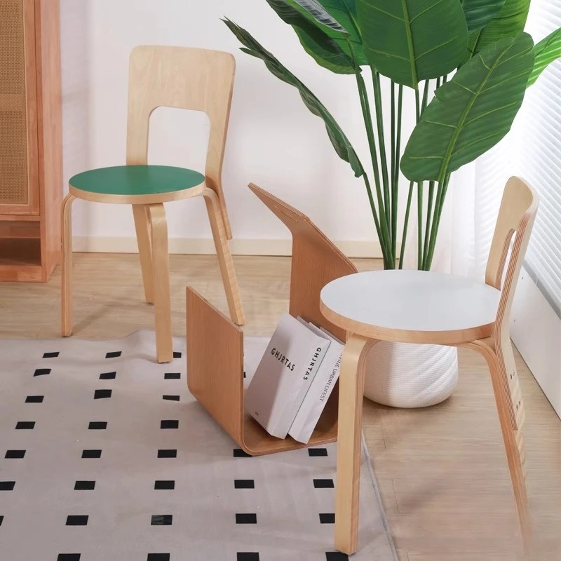 

Nordic medieval solid wood dining chair home restaurant retro back chair ocean board simple artek chair