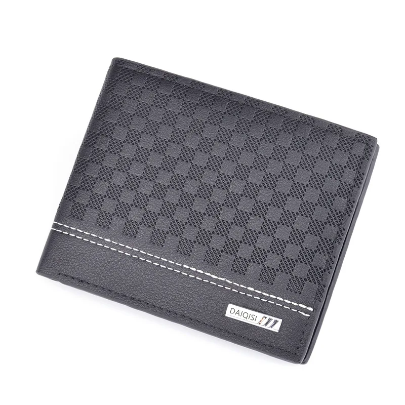 Fashion Casual Short Men Wallet Slim Card Holder Male Wallet PU Leather Small Zipper Large Capacity Coin Pocket Man Purse Wallet