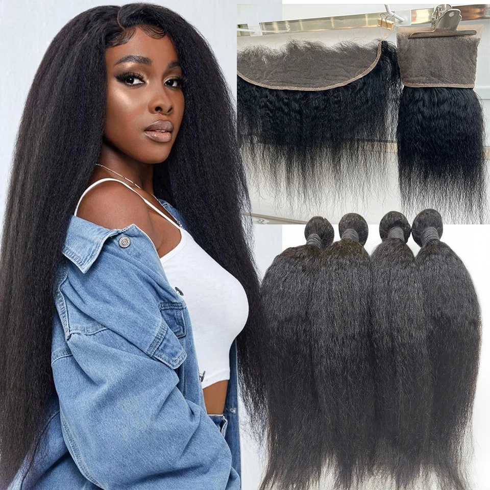 

Наборы перуанских волос BINF: прямые волосы с фронтальной застежкой и кружевным фронтом, натуральные человеческие волосы с фронтальной застежкой