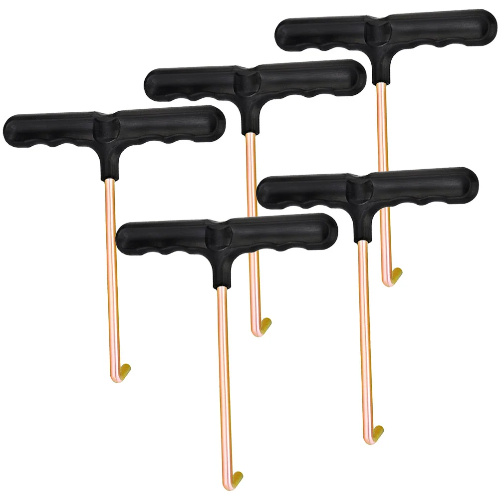 5 Pcs Skate Shoe Hook Lace Tighteners T-shaped Shoelace Pullers Iron Plastic Pulling Tool Portable Roller Tightening Hooks