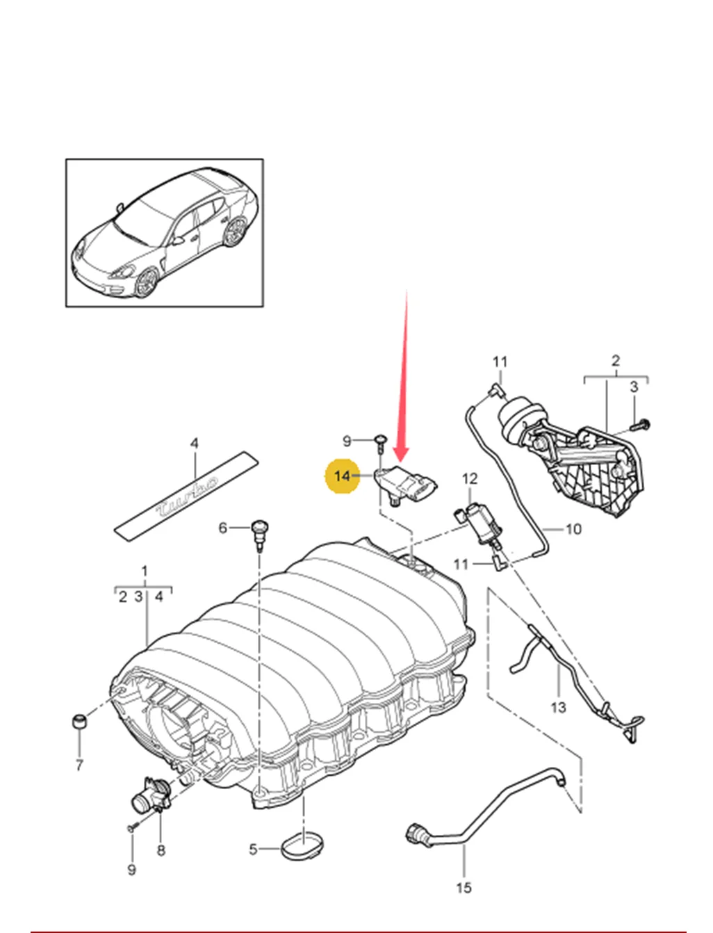 Capteur de pression OE 94860618000 (collecteur d'admission), composants de marque automobile de haute qualité pour PORSCHE 9 pipeline CAYENNE 970 PANAMERA