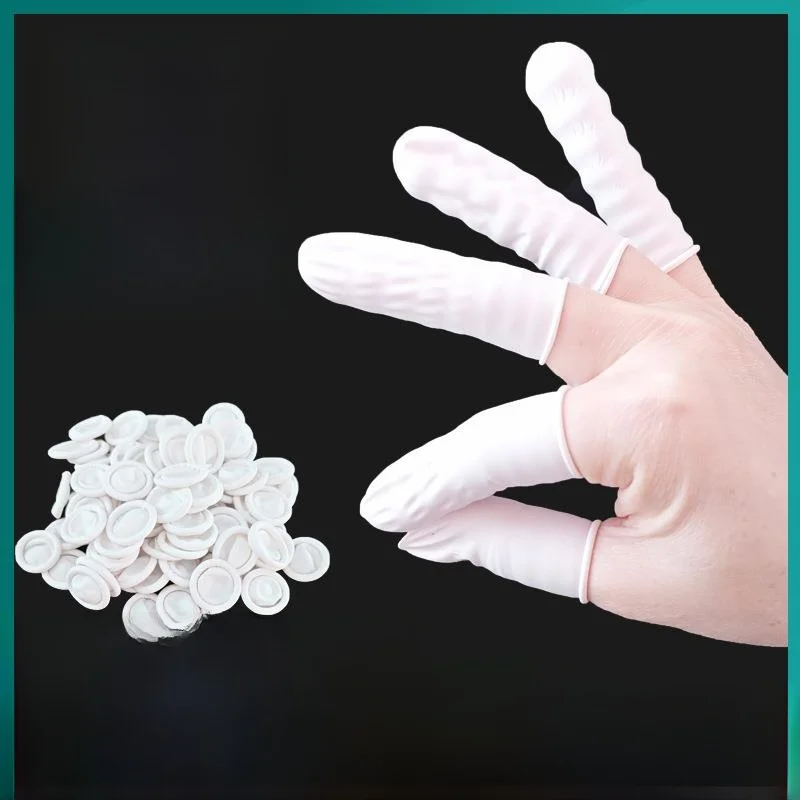 Disposable Latex Thick Finger Covers Beauty Nail Protection Dust-Free Non-Slip Wear-Resistant White Finger Covers for Ladies