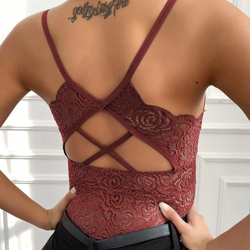 Sexy Lace Bustier Crop Top Bra Vest Women Summer Aesthetic Vest Slim Fit Camisole Tank Tops Vintage Camis Fashion Streetwear