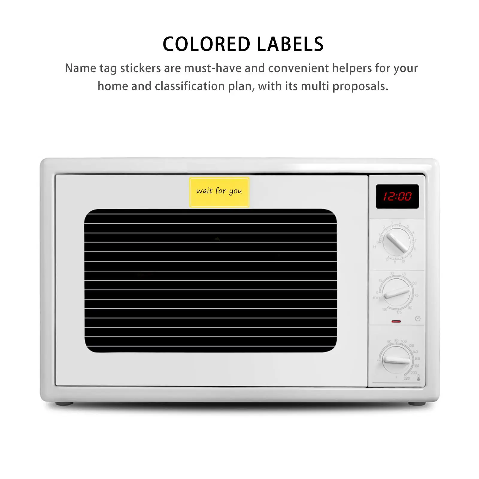 120 ชิ้นสีป้ายสติกเกอร์น่ารักแท็กชื่อเปล่าสําหรับเด็กวัสดุเรียบง่ายต่อการลอกไม่มีสารตกค้างแท็บบันทึก