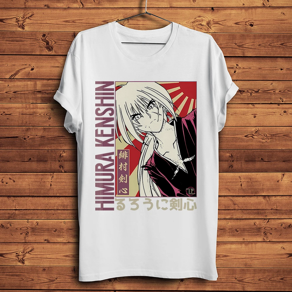 ink samurai Rurouni Himura Kenshin Funny anime T Shirt Men Short sleeve TShirt Unisex  breathable Streetwear manga tee