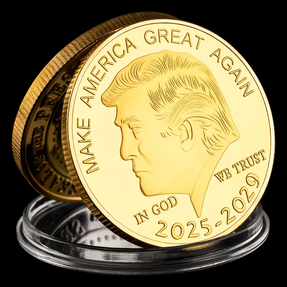 Donald Trump 2025-2029 Make America Great Again Commemorative Coins US President Badge Collect Gift