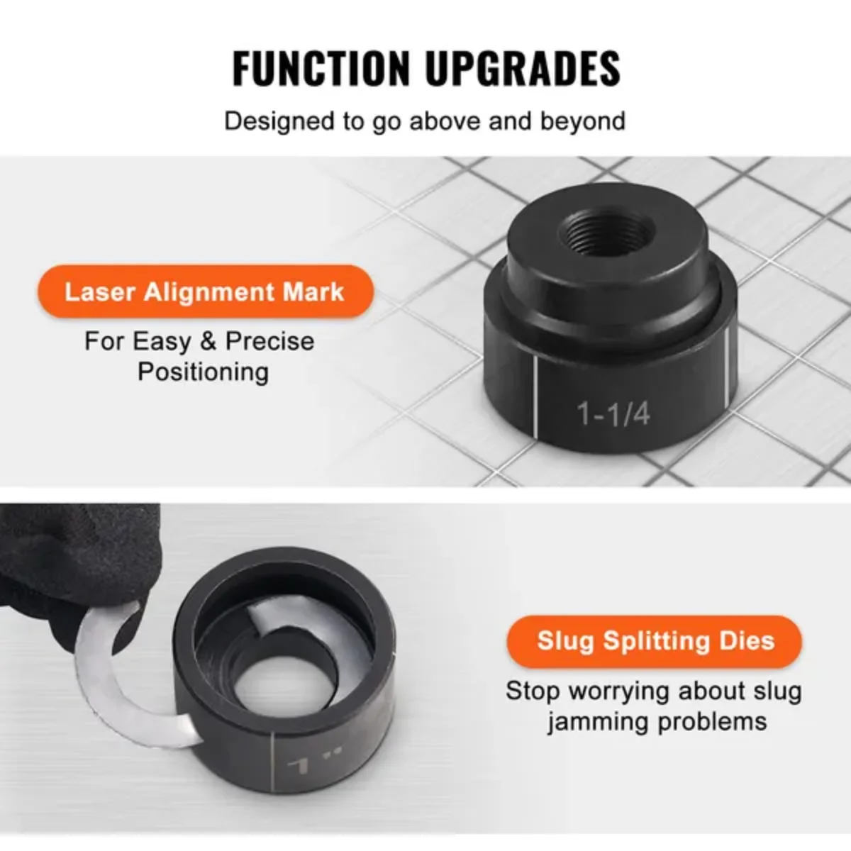 VEVOR 15톤 유압 펀치 도구 키트 - 10개의 다이가 있는 1/2" ~ 4" 구멍 용량