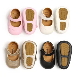 Chaussures en cuir PU pour bébé fille, souliers pour enfant, nouveau-né, baptême, mariage, princesse, Mary, essence, premiers pas